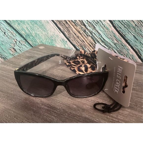 NWT Falls Creek Sunglasses Women’s Unisex Leopard Pouch UVA/UVB Protection ☀️🌞 - Picture 1 of 12